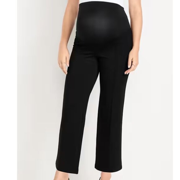 Maternity Full-Panel Stevie Straight Pants Size L Black Jack - Picture 1 of 5